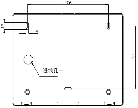 轉(zhuǎn)換開關(guān)采用壁掛式安裝，安裝孔位置和安裝孔距