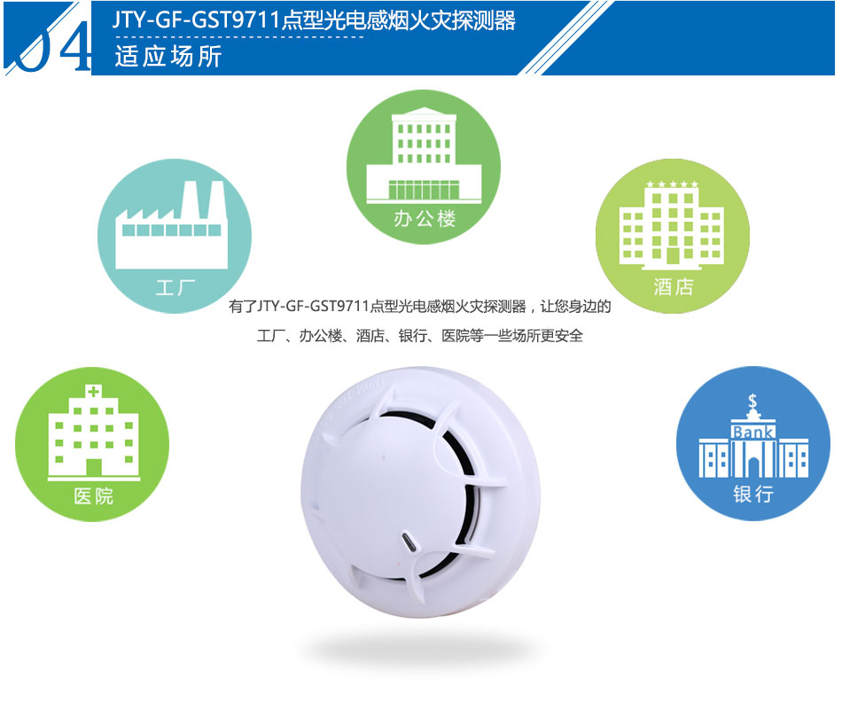 JTY-GF-GST9711點(diǎn)型光電感煙火災(zāi)探測器產(chǎn)品應(yīng)用場所